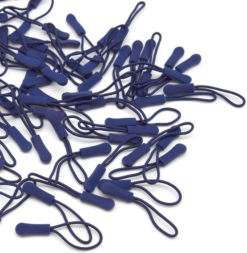 Ruidee 50 Pieces Zipper Pulls Zipper Tabs Zipper Pull Cord Extender Replacement Zipper Pulls for Backpacks, Jackets, Luggage, Purses, Handbags（Navy Blue） - Image 5